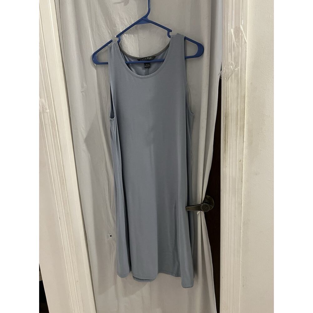 Free Fly Blue Tank Shift Dress Sz L Stretch Comfort